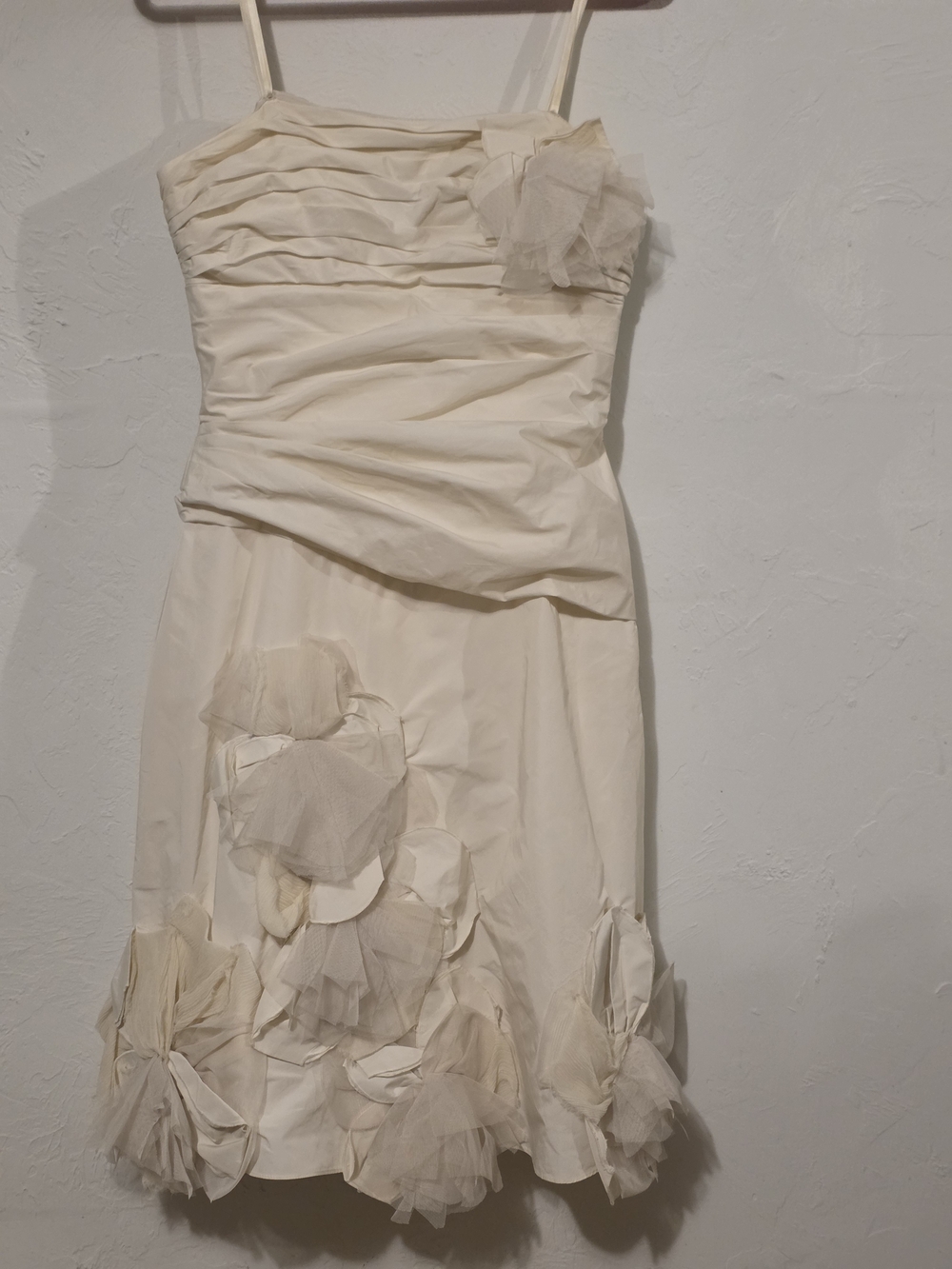 BCBGMaxAzria Cream Strapless Floral Appliqué Dress - Picture 2 of 5